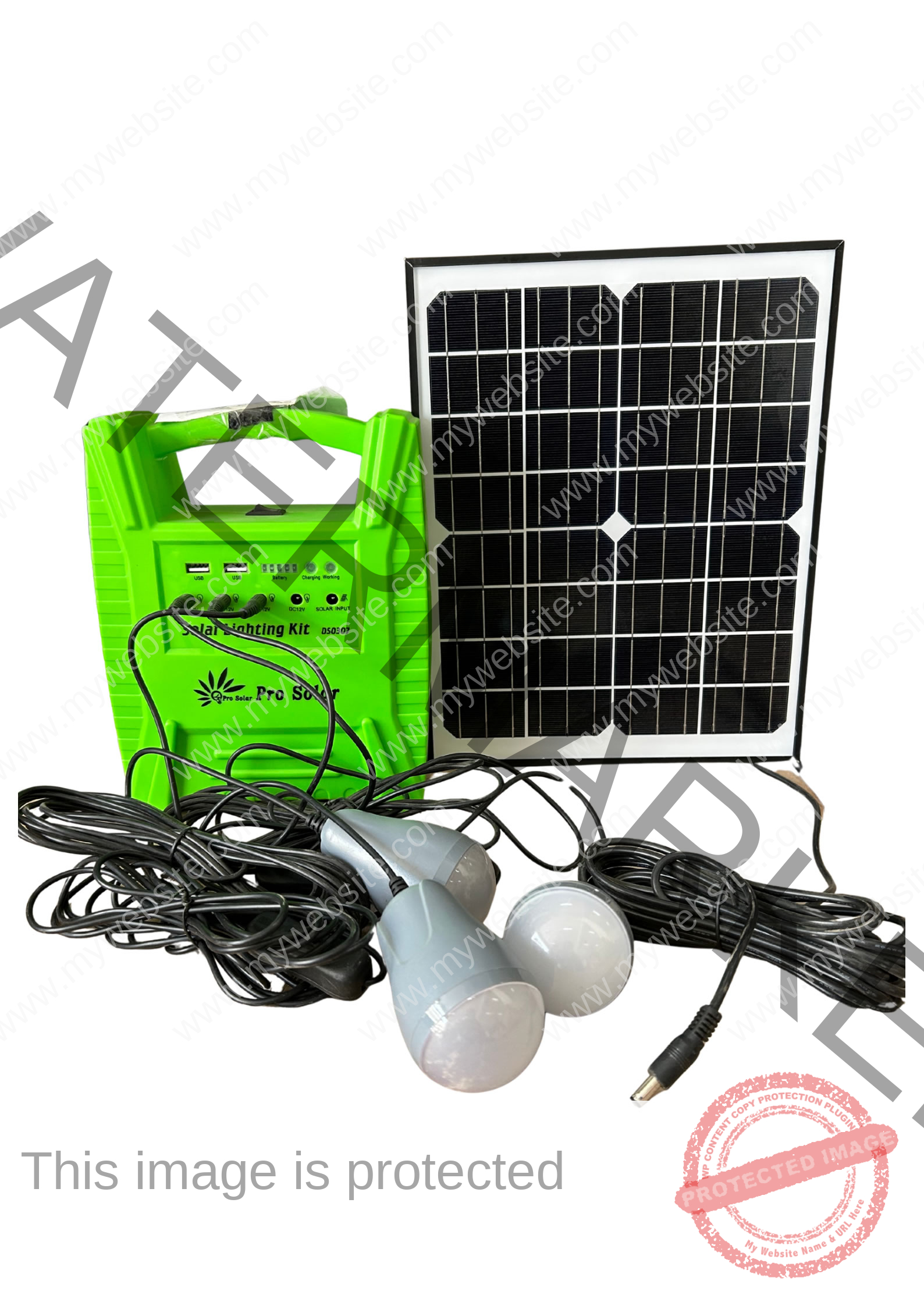 Solar Light Kit with 3 LED Bulbs