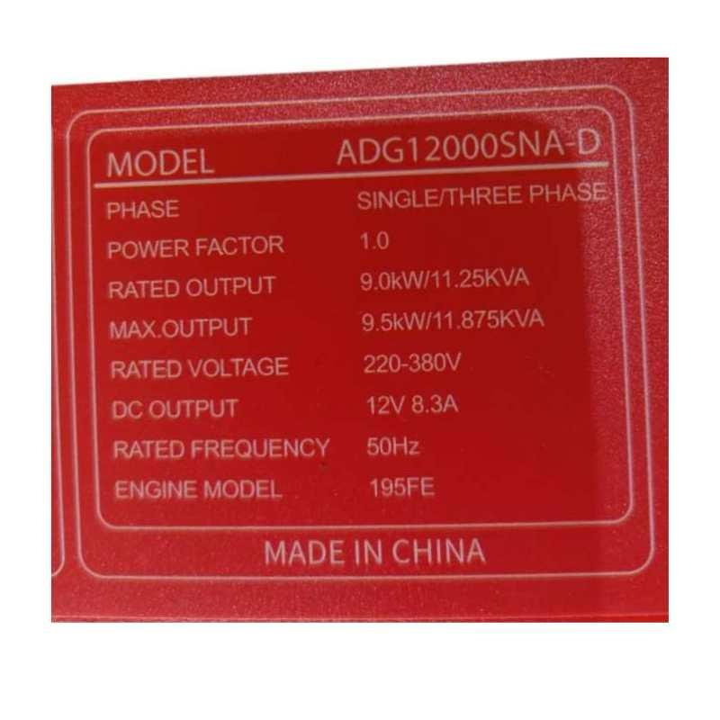 11KVA AICO ADG12000SNA-D Single/Three Phase Diesel Generator - Image 4